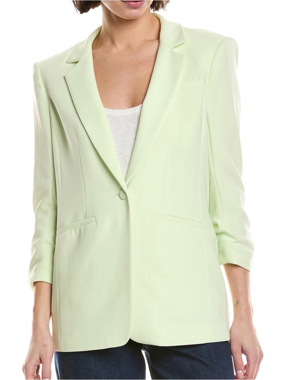 Cinq a Sept Pale Green Single-Button Blazer